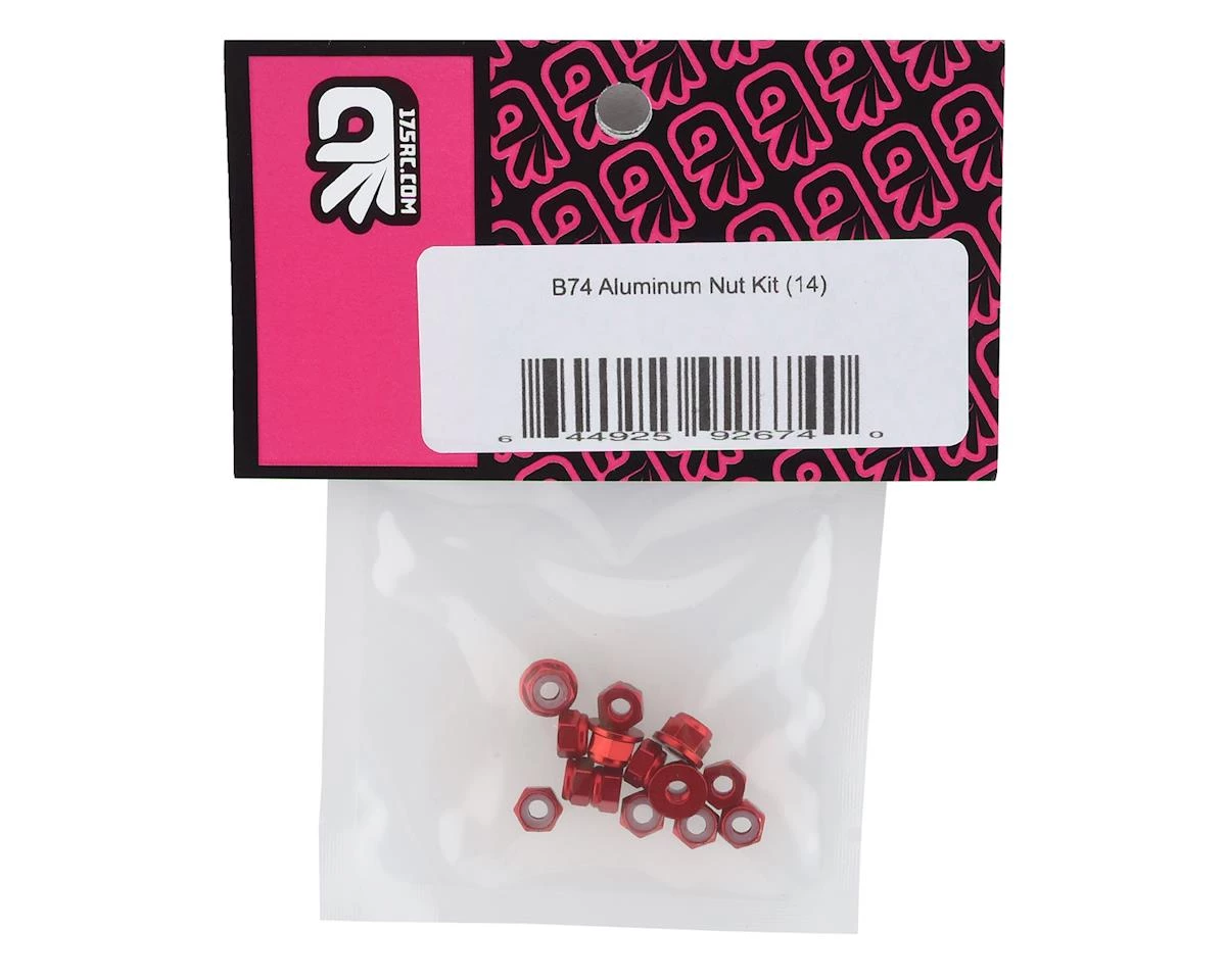 175RC RC10B74 Aluminum Nut Kit (Red) (14) 4 175RC RC10B74 Aluminum Nut Kit (Red) (14) - Image 2