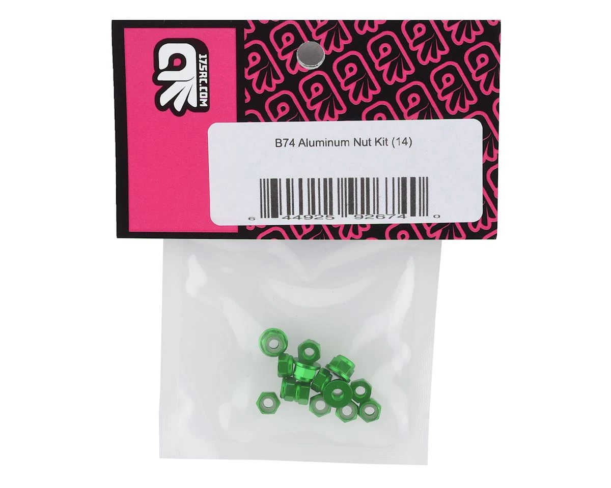175RC RC10B74 Aluminum Nut Kit (Green) (14) 4 175RC RC10B74 Aluminum Nut Kit (Green) (14) - Image 2
