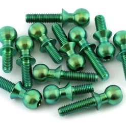 175RC Associated B6.2/T6.2/SC6.2/DR10 Titanium Ball Stud Kit (Green) (12)