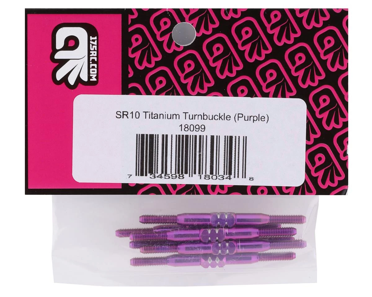 175RC Associated SR10 Titanium Turnbuckle Set (Purple) (6) 4 175RC Associated SR10 Titanium Turnbuckle Set (Purple) (6) - Image 2