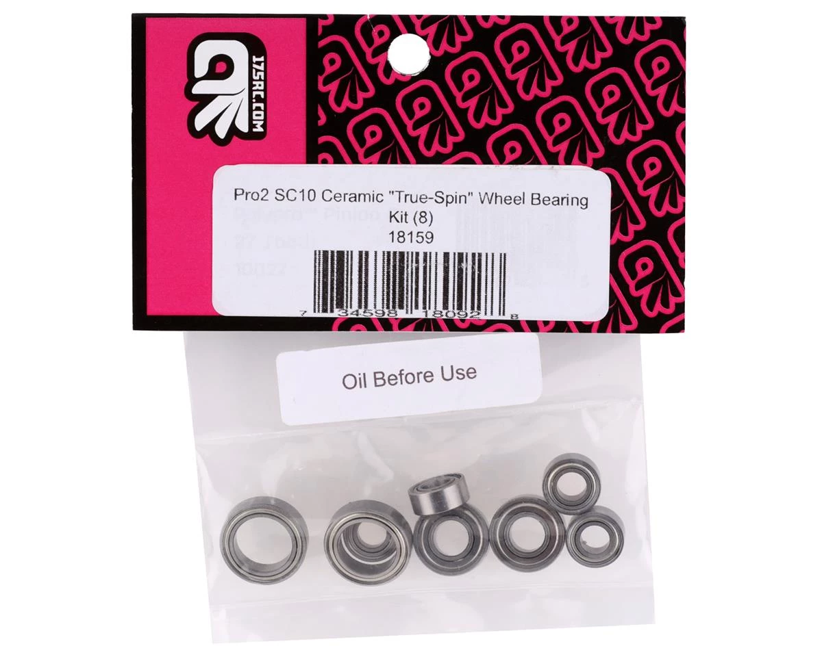 175RC Associated Pro2 SC10 Ceramic "TrueSpin" Wheel Bearing Kit (8) 4 175RC Associated Pro2 SC10 Ceramic "TrueSpin" Wheel Bearing Kit (8) - Image 2